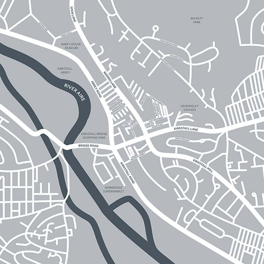 blank map of Kirkstall