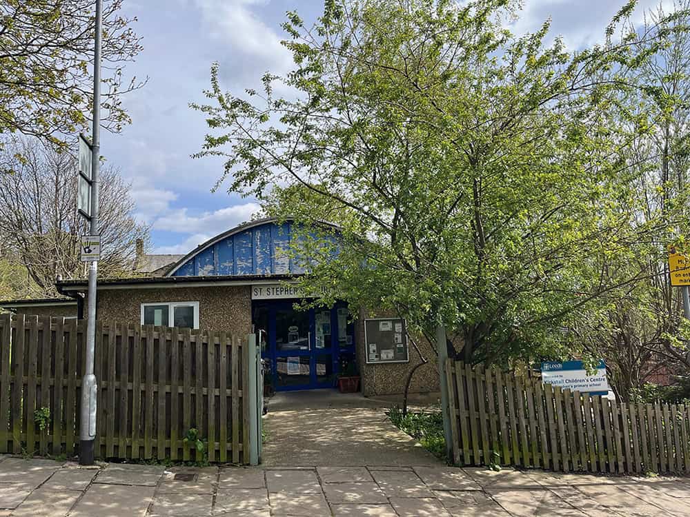the entrance to St Stephen's Church Hall