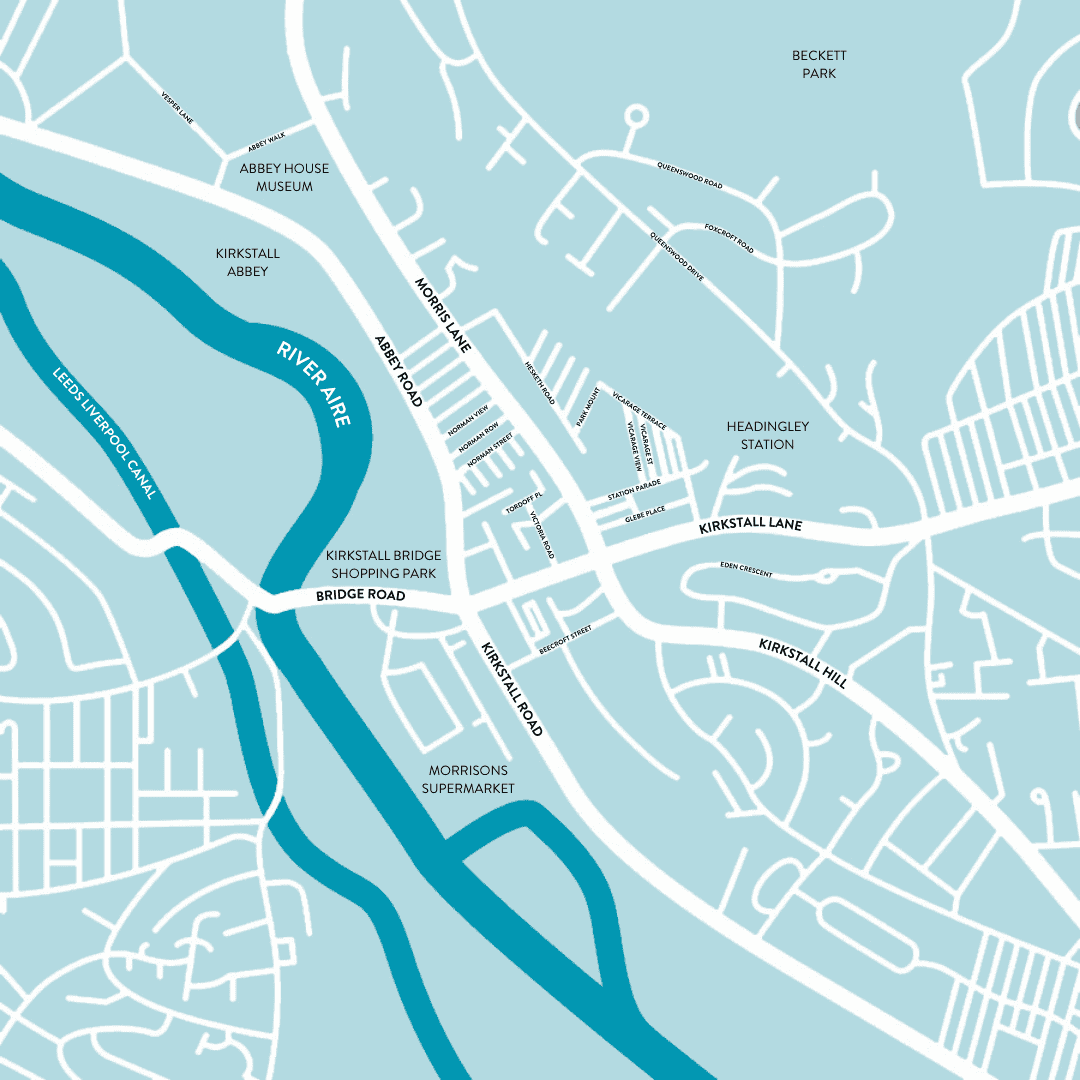 a decorative map of Kirkstall