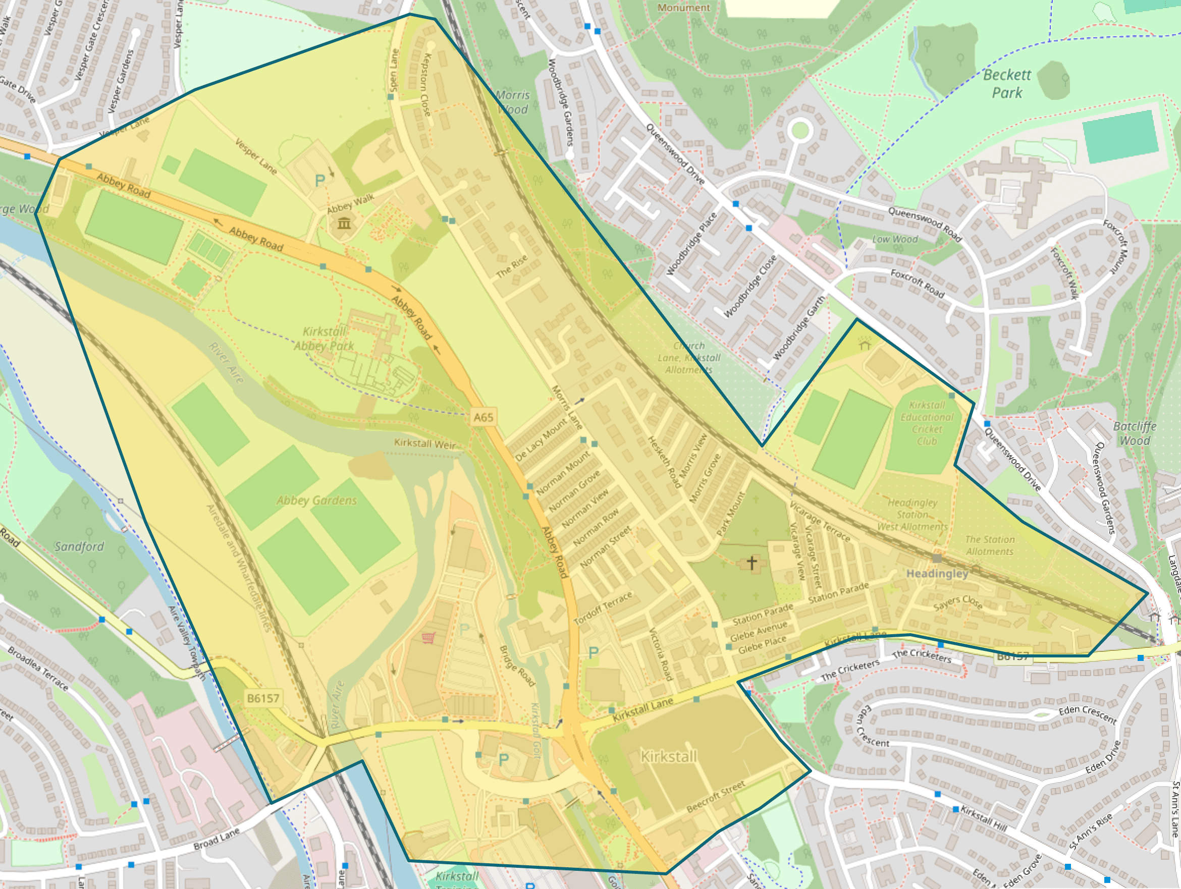 general area for Kirkstall Art Trail