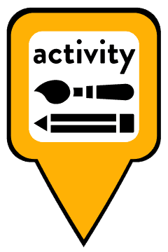 activity map marker with an light orange background